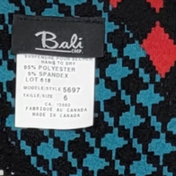 Bali Houndstooth Mix Print Colorful Vegan Leather Trim Zip Front Jacket VTG - 6 - Picture 5 of 6